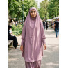 Outfit Set with Matching Head Wrap, Lightweight Breathable Loose Fit Puff Sleeve Top and Maxi Skirt for Everyday Use